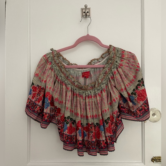 Anthropologie Tops - Anthropologie off shoulder printed top. Size small